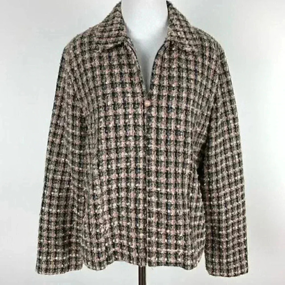 Vtg Jessica Howard blazer size 12 pink Gray tweed - Picture 12 of 12